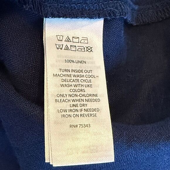 JNY Jones New York Navy Blue Linen Jacket button closure size 3X - Picture 6 of 9